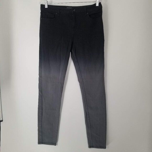 HT Denim Low-Rise Black Gray Ombre Skinny Denim Pants Size 11 Juniors - Picture 3 of 9